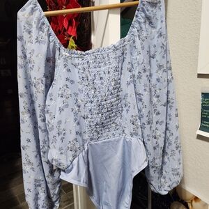 Celebrity Pink Floral Blue Bodysuit